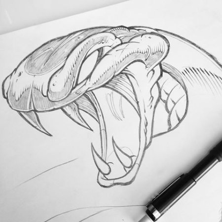 Рисунок змеи граффити