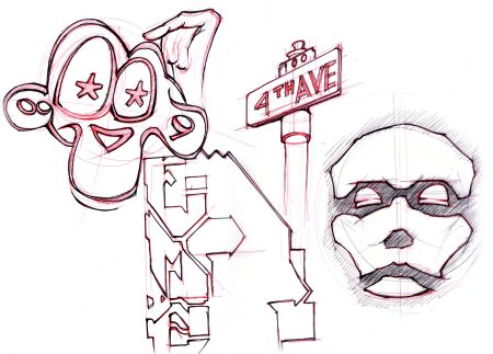 Граффити на бумаге карандашом