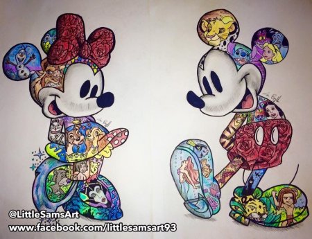Тату микимаус цветная