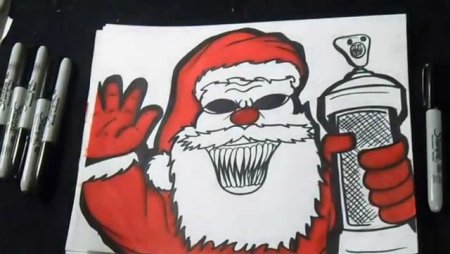 Новогодний рисунок в стиле граффити