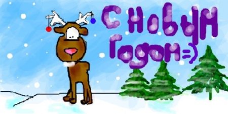 Новогоднее граффити карандашом