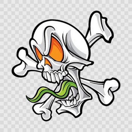 Стикер граффити череп