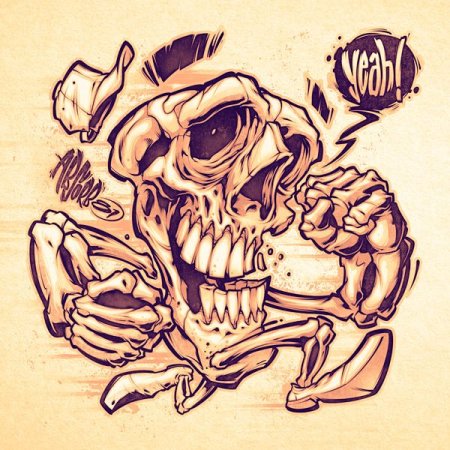 Череп граффити арт