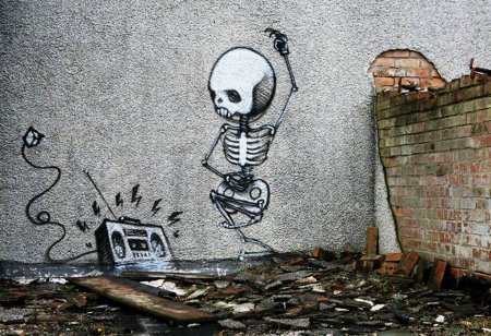 Скелет граффити арт