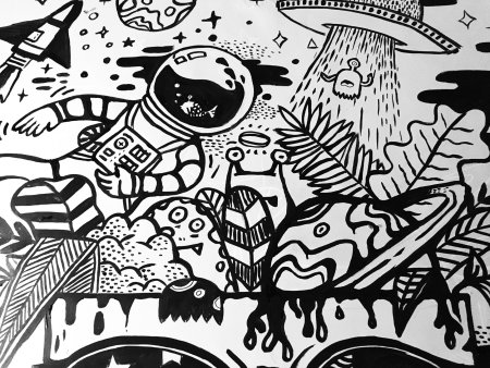 Космос граффити арт