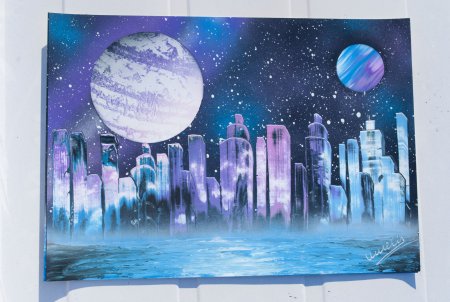 Граффити космос на бумаге