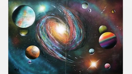 Картины граффити космос