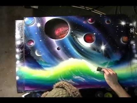 Граффити космос на бумаге