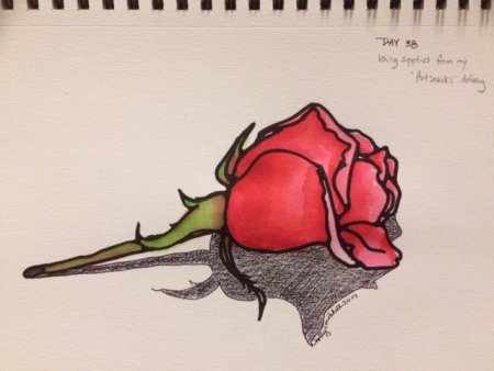 Граффити роза карандашом