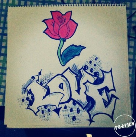 Роза в стиле граффити