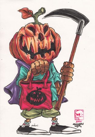 Скетч граффити Хэллоуин