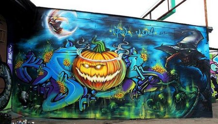 Хэллоуинские граффити