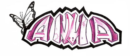 Граффити имя Аня