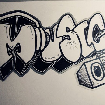 Крутые граффити на бумаге