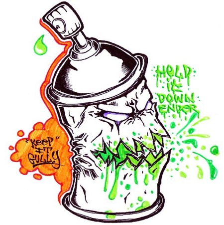 Баллончик с краской нарисованный