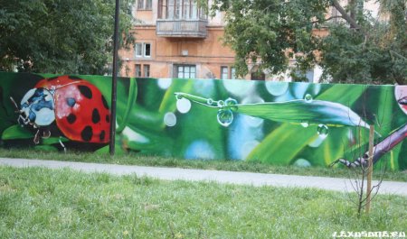 Аэрография на заборе