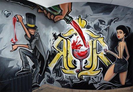 Рисунки для ночного клуба на стене