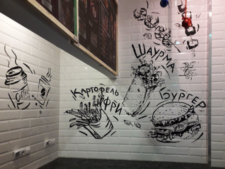 Роспись стен в кафе