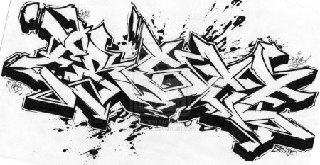 Граффити черное белое