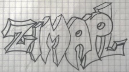 Граффити легкое на бумаге