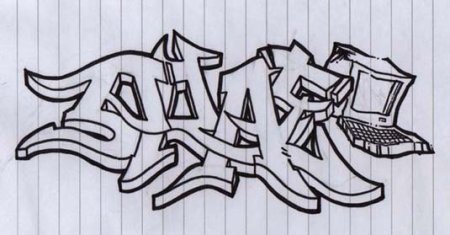 Рисунки карандашом граффити имена