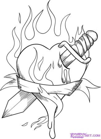 Огонь для срисовки карандашом