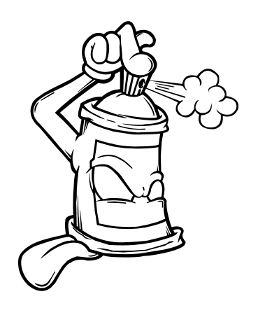 Баллончик с краской нарисованный