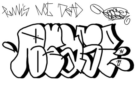 Граффити алфавит Throw up