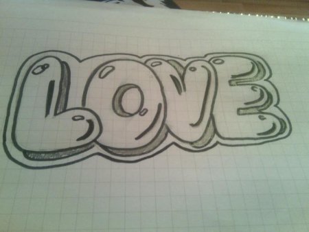 Слово любовь граффити