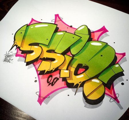 Граффити скетчи в стиле бабл