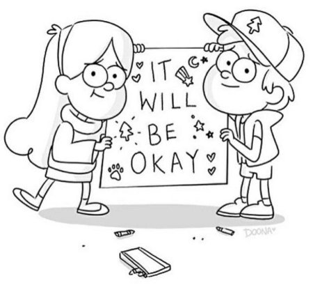 Раскраска для девочек Гравити Фолз дневники