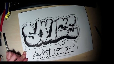 Граффити рисунки на бумаге маркером