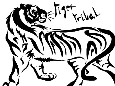 Тигр в стиле трайбл