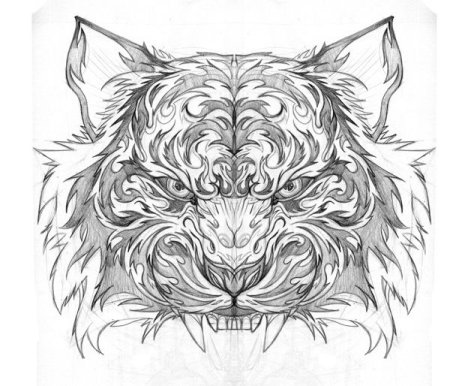 Тигр граффити рисунок