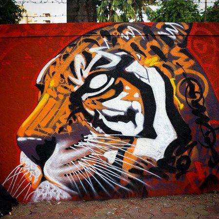 Тигр арт граффити