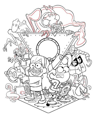 Гравити Фолз раскраска а4