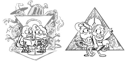 Гравити Фолз черно белые