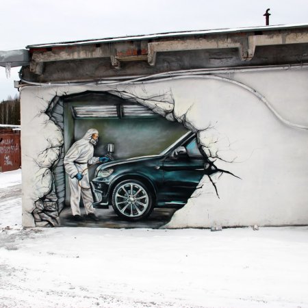 Роспись стен в гараже