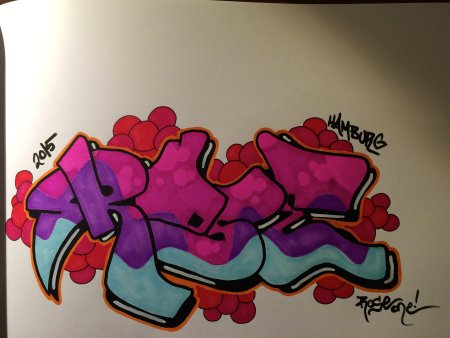 Граффити на бумаге цветные