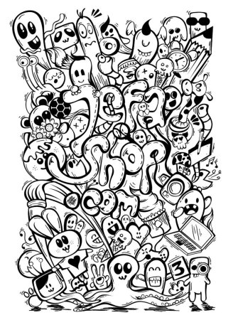 Много монстриков на одном листе