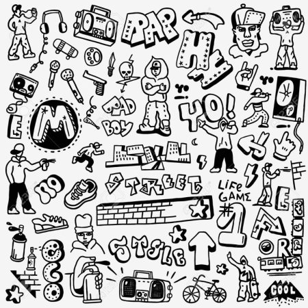 Мелкие рисунки в стиле граффити