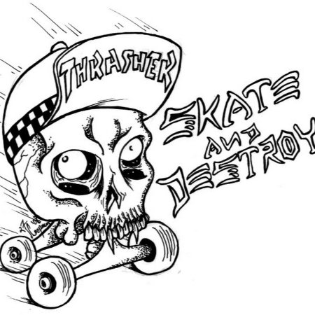 Скейт тату эскиз