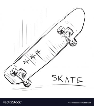 Скейт рисунок карандашом
