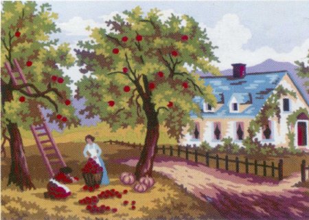 Сбор урожая гуашь