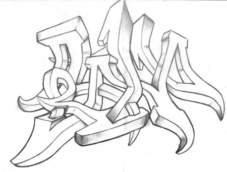 Граффити на бумаге карандашом