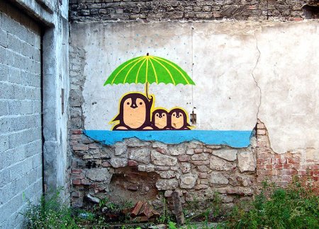 Граффити на стене частного дома