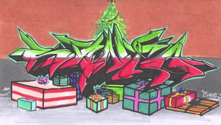 Дед Мороз на скейте