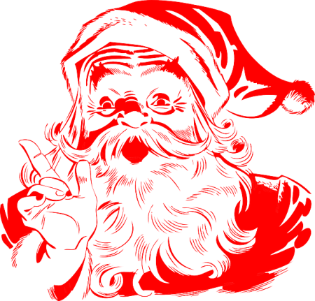 Лицо Деда Мороза для срисовки