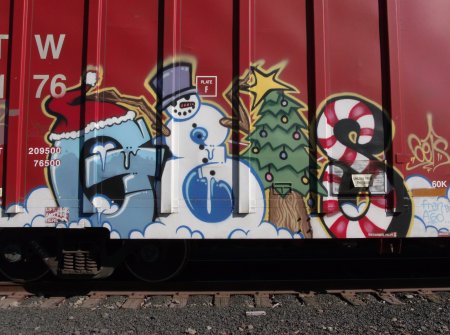 Новогоднее граффити карандашом