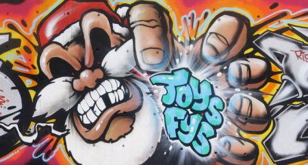 Новогодние граффити на бумаге